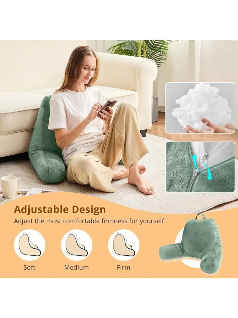 〽️Reading Pillow for Bed Back Pillow Sitting Up 18
